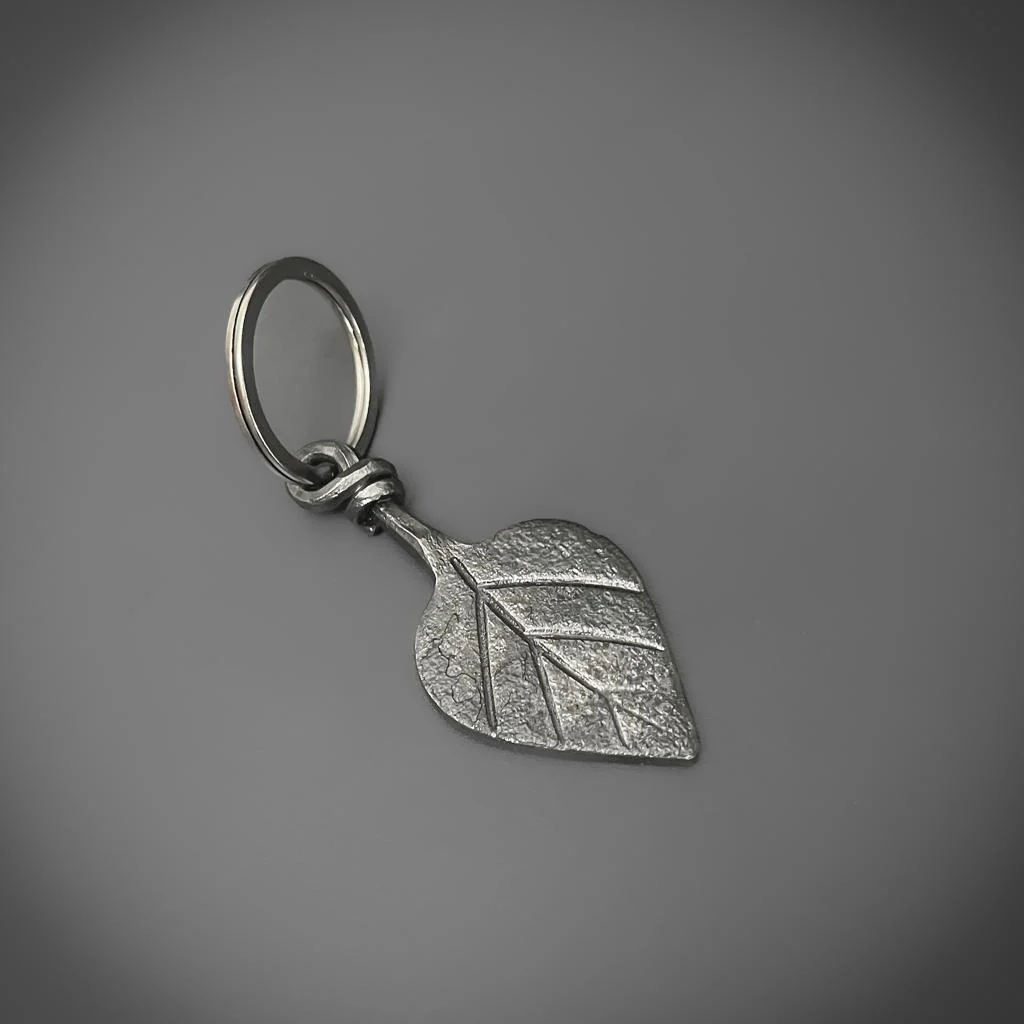 Hand Forged Leaf Keyring