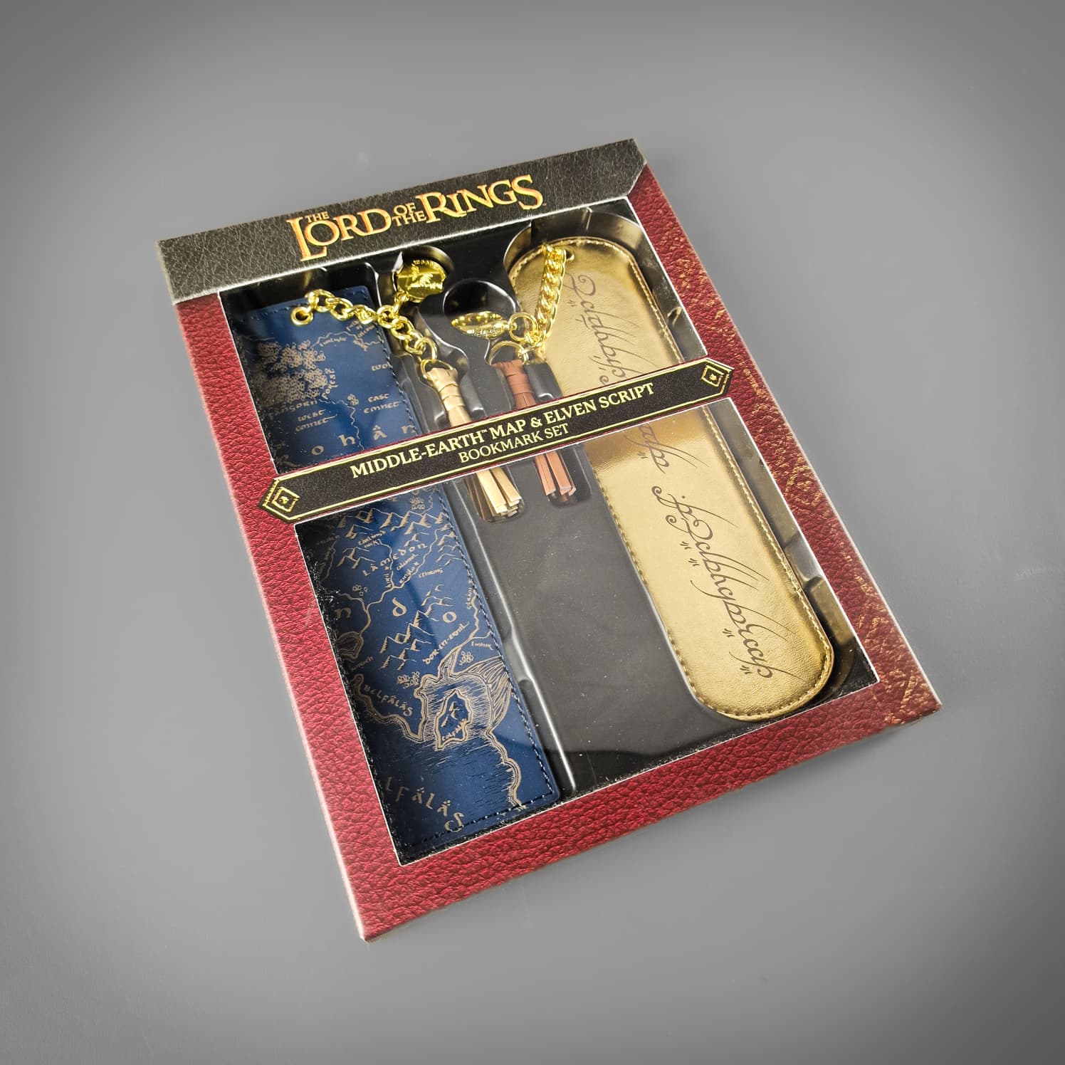 Map of Middle-Earth and Elven Script Bookmark Set