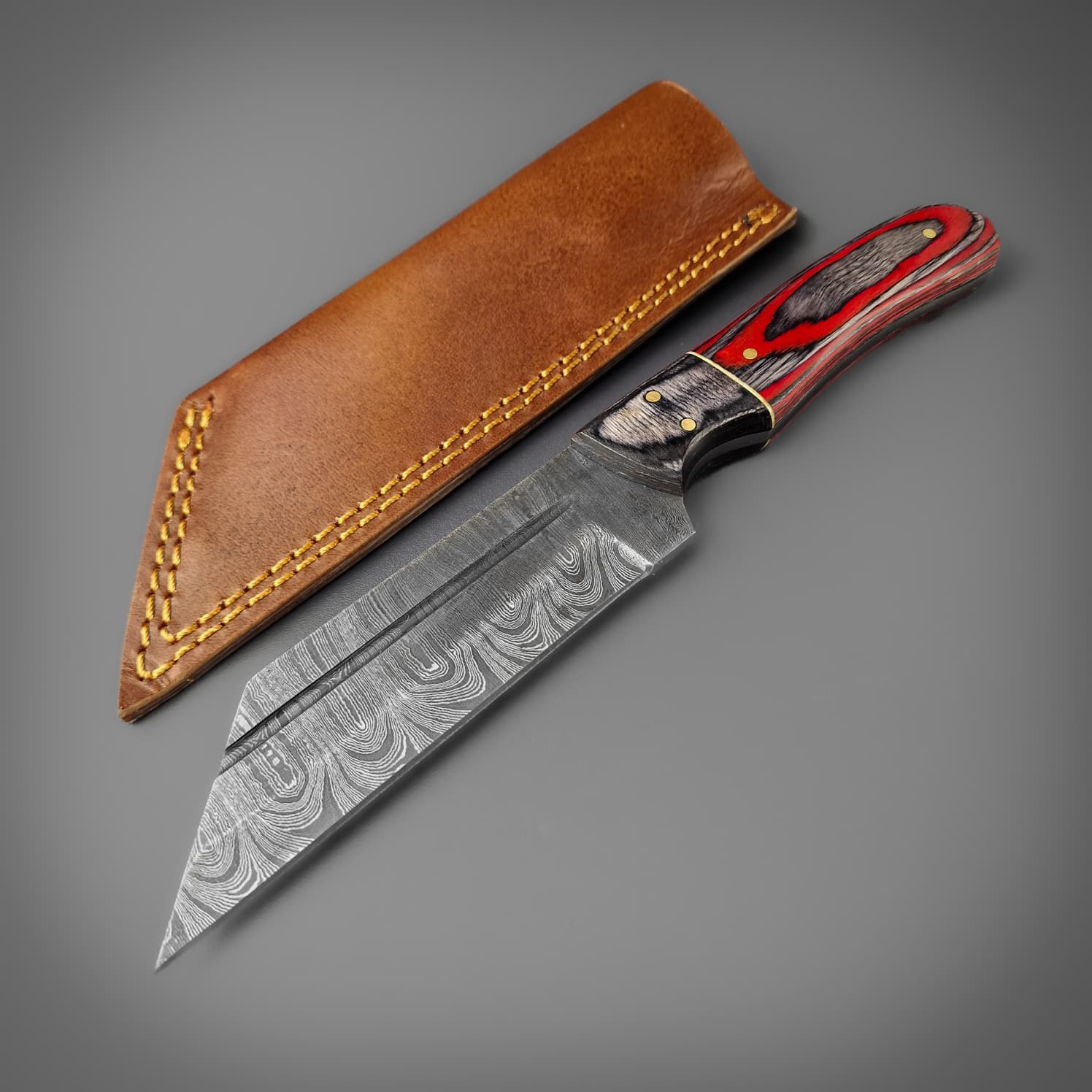 Twin Coloured Damascus Seax - Image 5